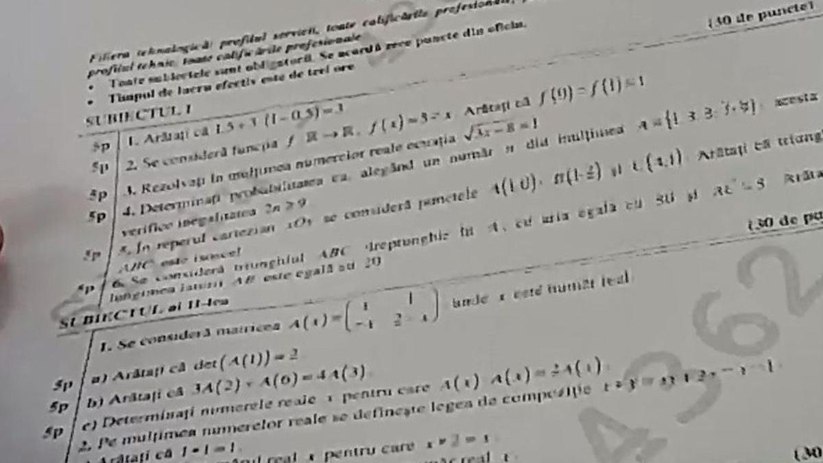 subiecte matematica tehnologic bacalaureat 2023 sesiune toamna publicate