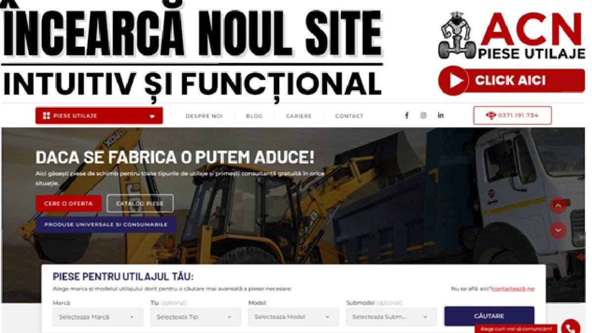 acn piese utilaje reinventeaza site