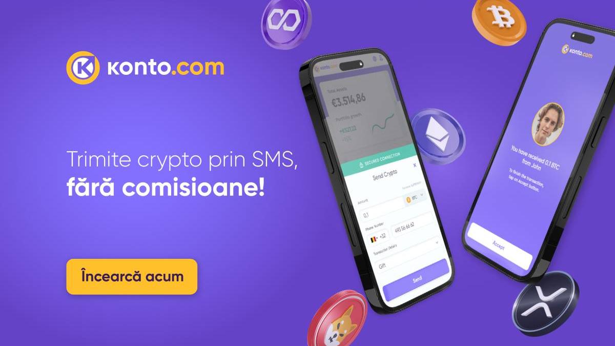 konto com lanseaza functia revolutionara de transfer de criptomonede prin sms