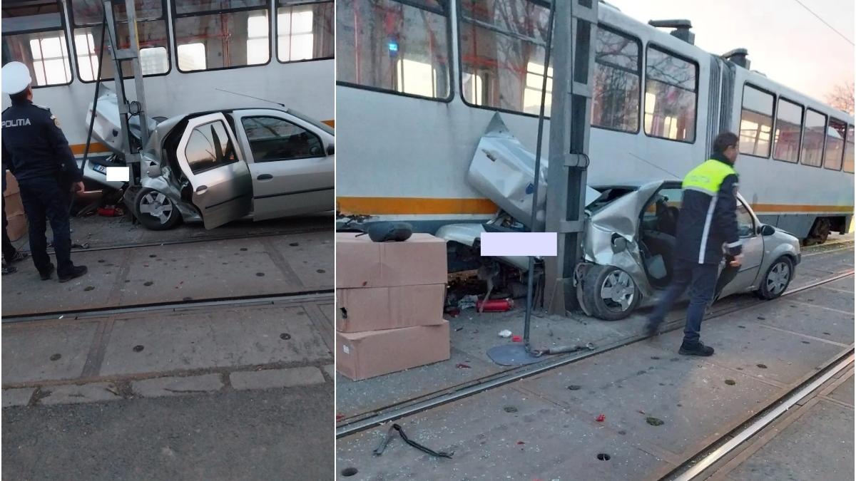 accident masina tramvai bucuresti progresului circulatie tramvaie blocata