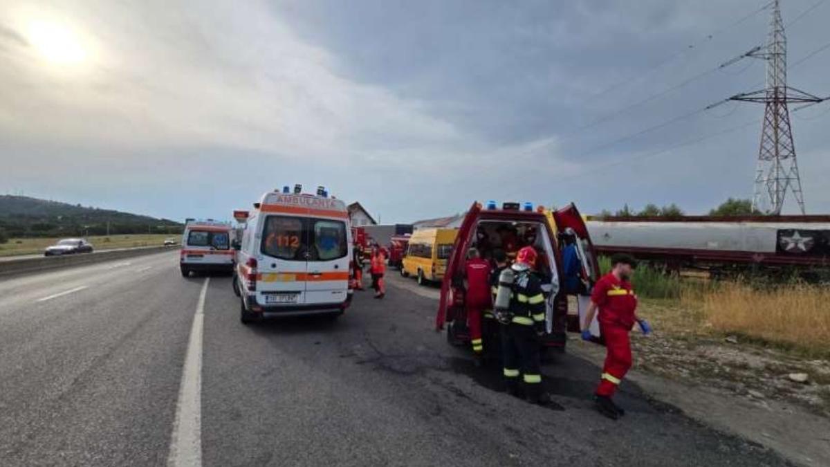 accident microbuz scolar dn1 sibiu 26 iunie 2024