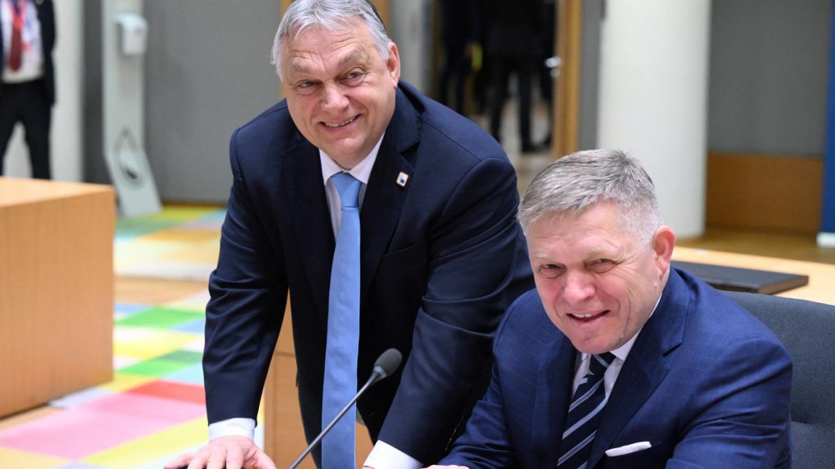 viktor orban si robert fico la o sedinta la bruxelles