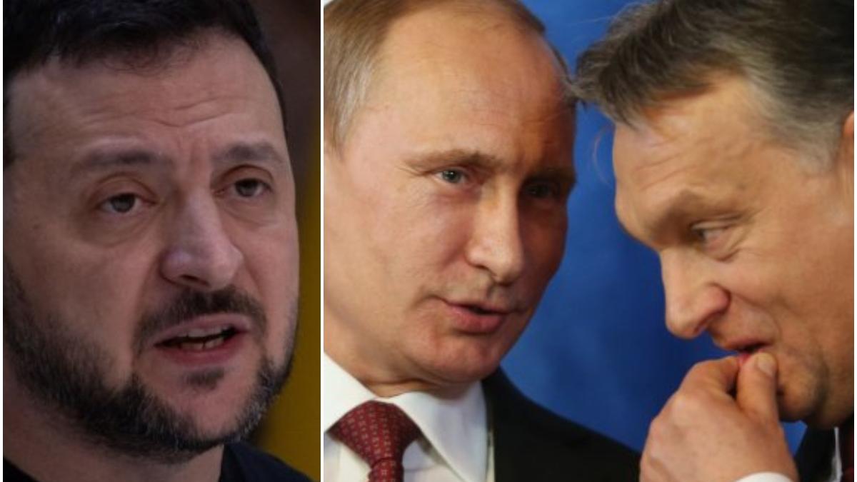 Volodimir Zelenski, Viktor Orban si Vladimir Putin