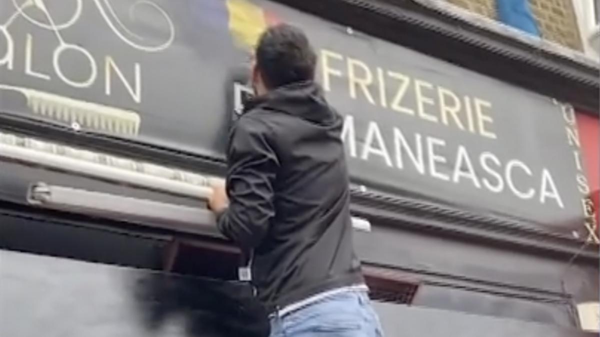 proprietar frizerie uk vopseste tricolorul proteste anti migranti