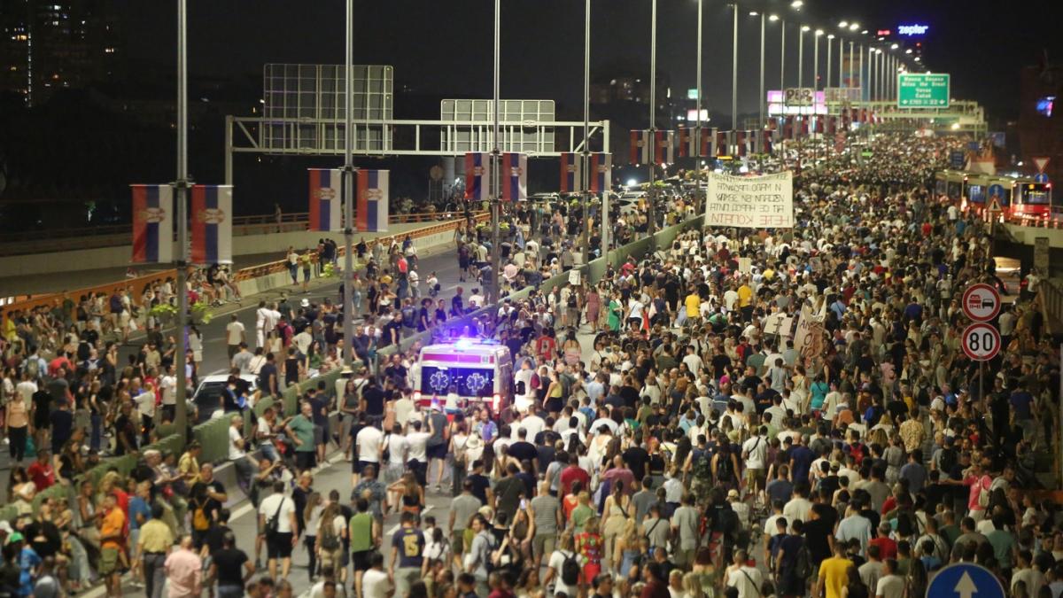 protest in serbia