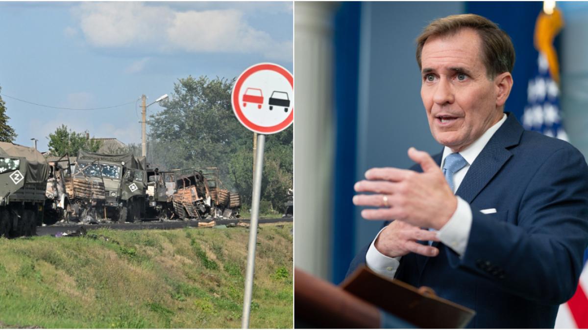 tancuri bombardate in kursk si john kirby colaj