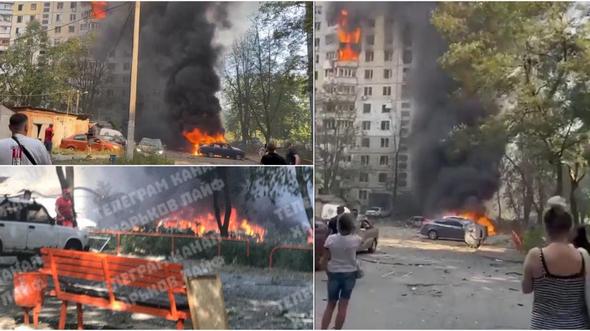 Rușii au bombardat orașul Harkov. O bombă a lovit un loc de joacă. Sunt cel puțin 4 morți și 28 de răniți, printre care și copii