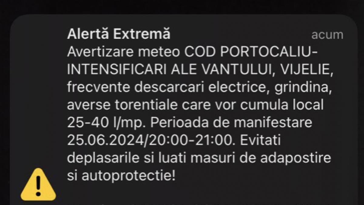 mesaj ro alert cod portocaliu