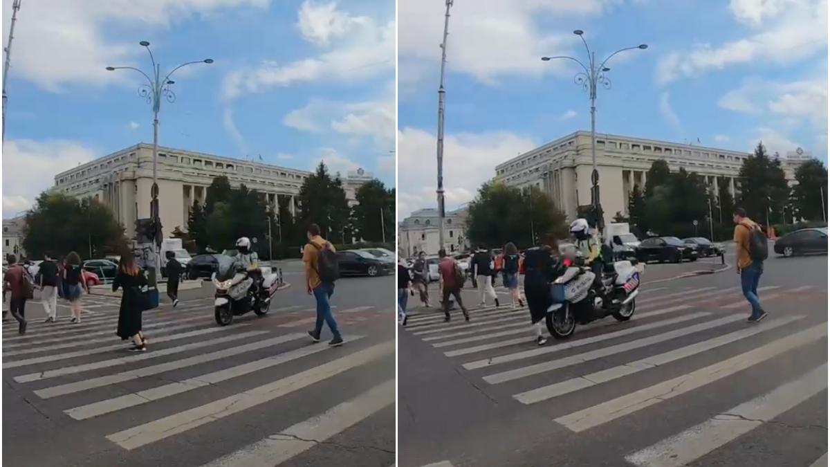 tanara lovita politist motocicleta bucuresti