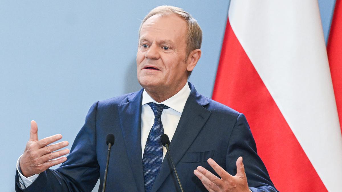 Donald Tusk gesticuleaza