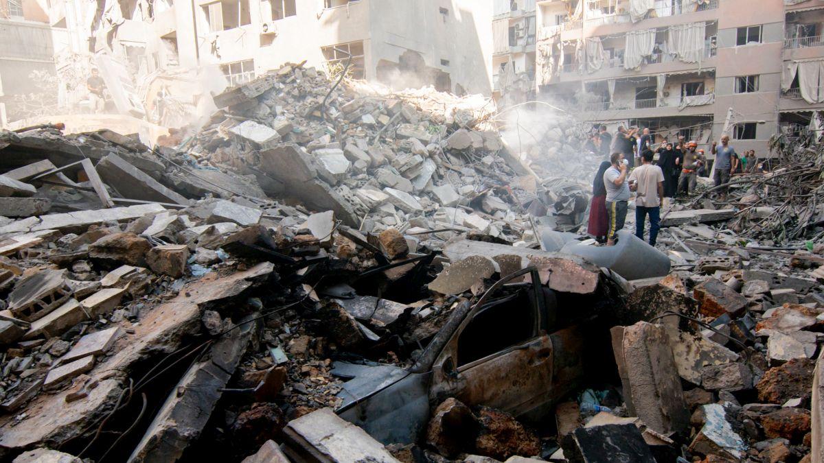 Distrugeri la Beirut dupa un bombardament  israelian