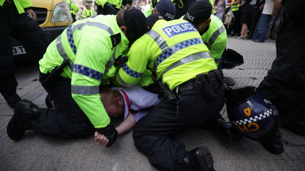 politie protest marea britanie