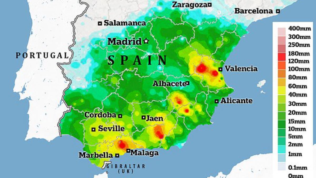 harta inundatii valencia spania octombrie 2024