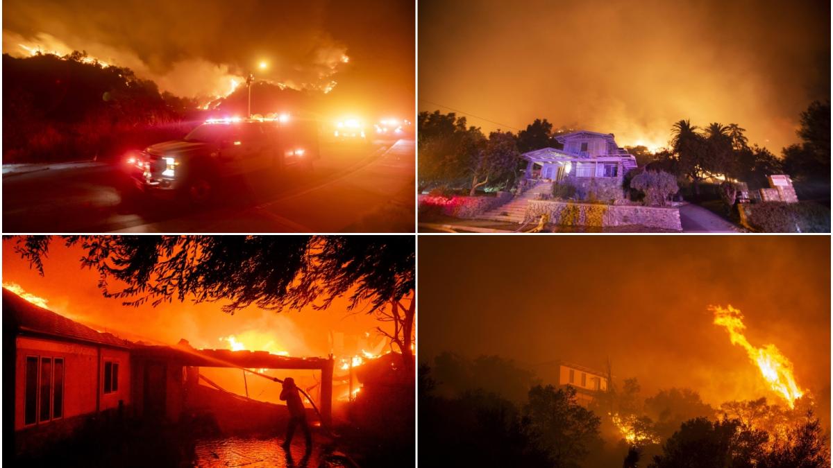 Incendii masive în districtul Los Angeles