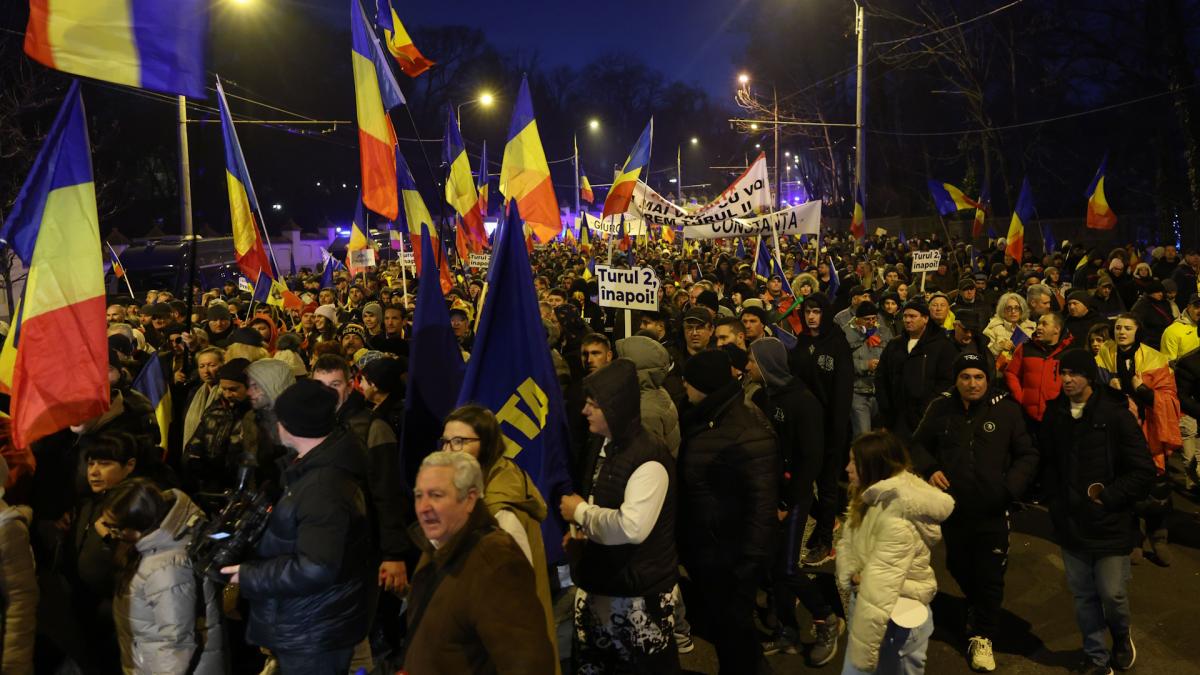 protestatari cu pancarte și steaguri ale României.