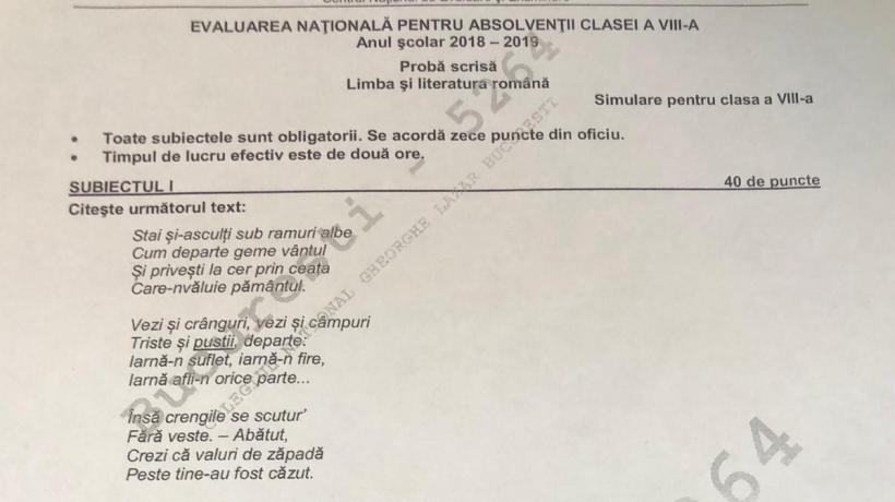 Barem De Corectare La Evaluare NaÈ›ionalÄƒ 2019 Subiecte Limba RomanÄƒ Cum Trebuiau Rezolvate Subiectele De CÄƒtre