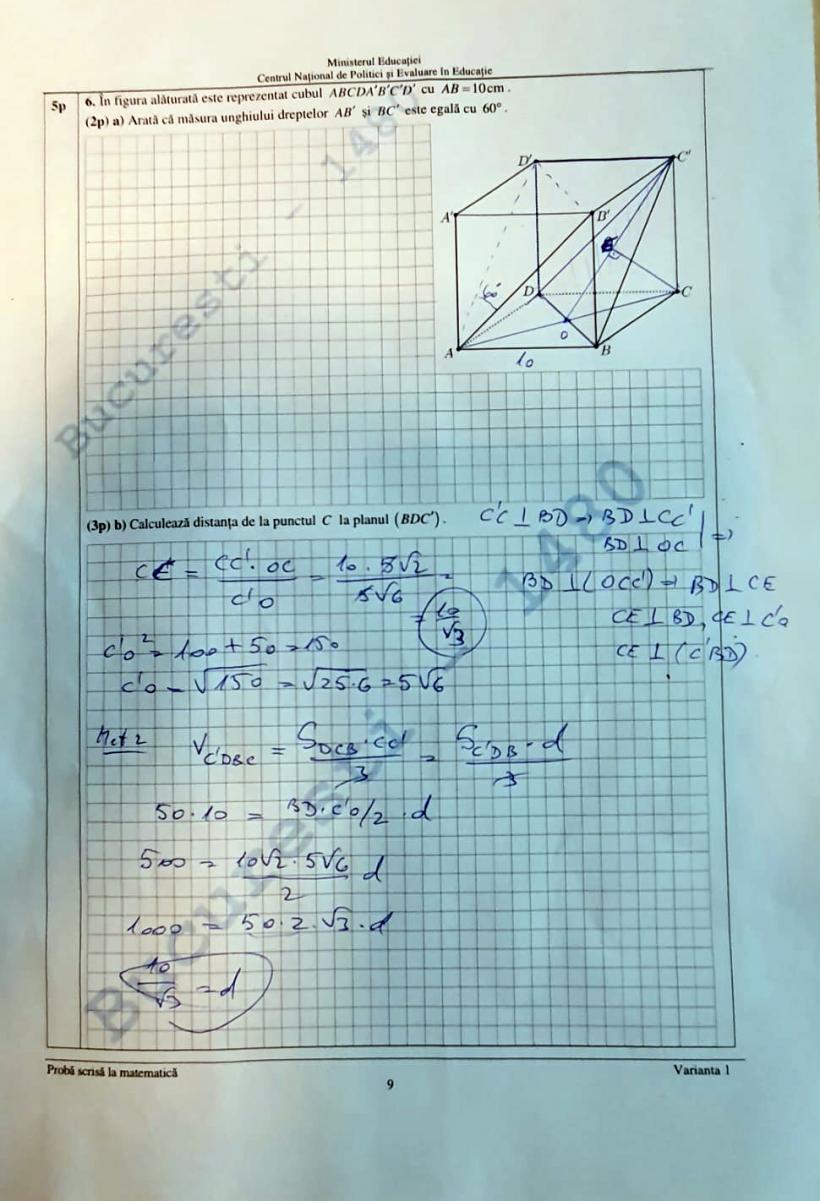 Rezolvarea Subiectelor La Matematic De La Evaluarea Na Ional