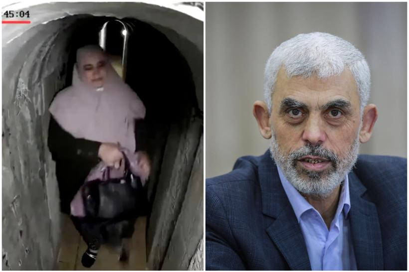 Soția liderului Hamas Yahya Sinwar aleargă printr-un tunel din Gaza cu o geantă de 32.000 de dolari în mână