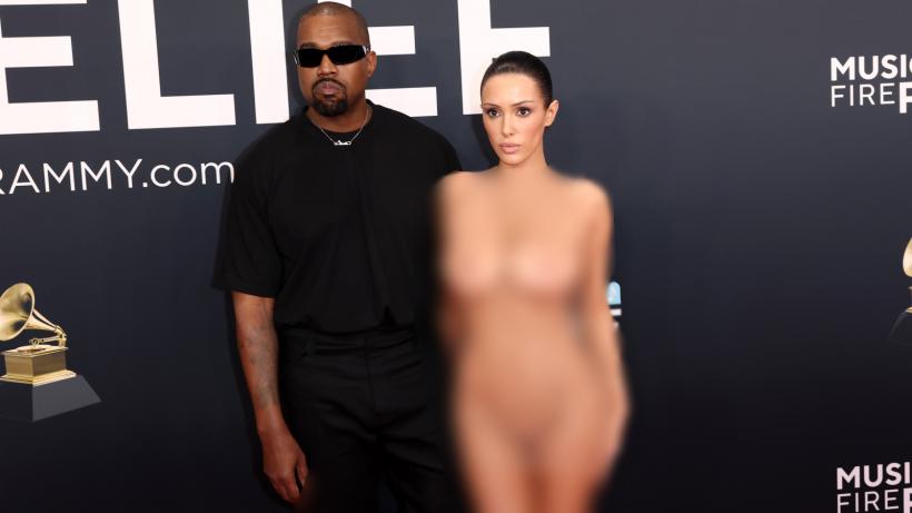 Apariție șocantă la Premiile Grammy 2025: Kanye West și-a adus soția dezbrăcată pe covorul roșu. Au fost dați afară imediat după