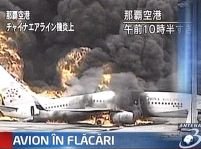 Un avion a luat foc în Okinawa, după aterizare

