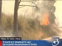 Incendiile fac ravagii în Sicilia. Trei morţi <font color=red>(VIDEO)</font>