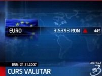 BNR: moneda euro a depăşit valoarea de 3,5 lei
