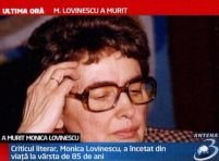 A murit criticul literar Monica Lovinescu