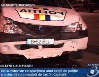 Bucureşti: O maşină de poliţie şi o decapotabilă s-au tamponat în Drumul Taberei