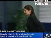 Reacţii la demisia lui Ridzi. PD-L: Este nevionvată. PSD: Trebuia să demisioneze (VIDEO)