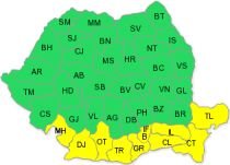 Cod galben de viscol în zece judeţe din sudul ţării şi în Bucureşti. Vezi prognoza meteo