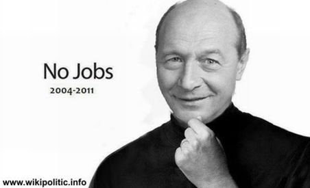 Ce au în comun Steve Jobs şi Traian Băsescu? Vezi o parodie după fotografia fondatorului Apple