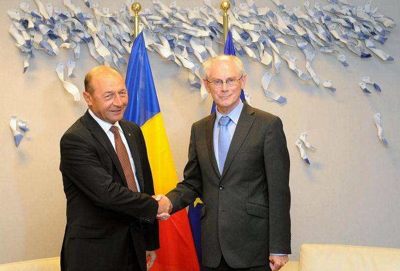 Traian Băsescu s-a întâlnit cu preşedintele Consiliului European la Palatul Cotroceni