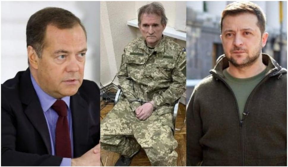 Dmitri Medvedev, Viktor Medvedchuk, Volodimir Zelenski