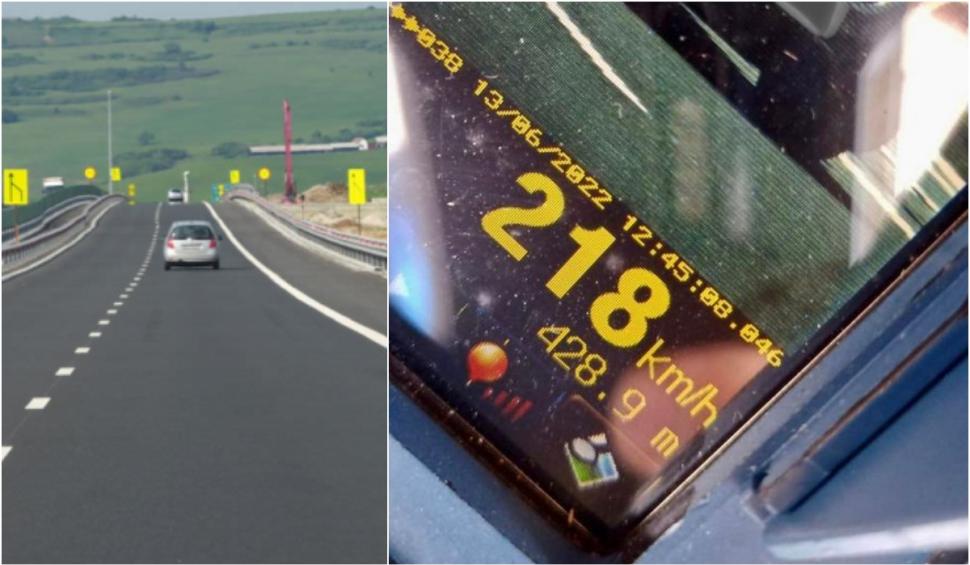Un șofer a fost prins cu 218 km/h pe Autostrada A1 Deva - Nădlac. Reacţia poliţiştilor