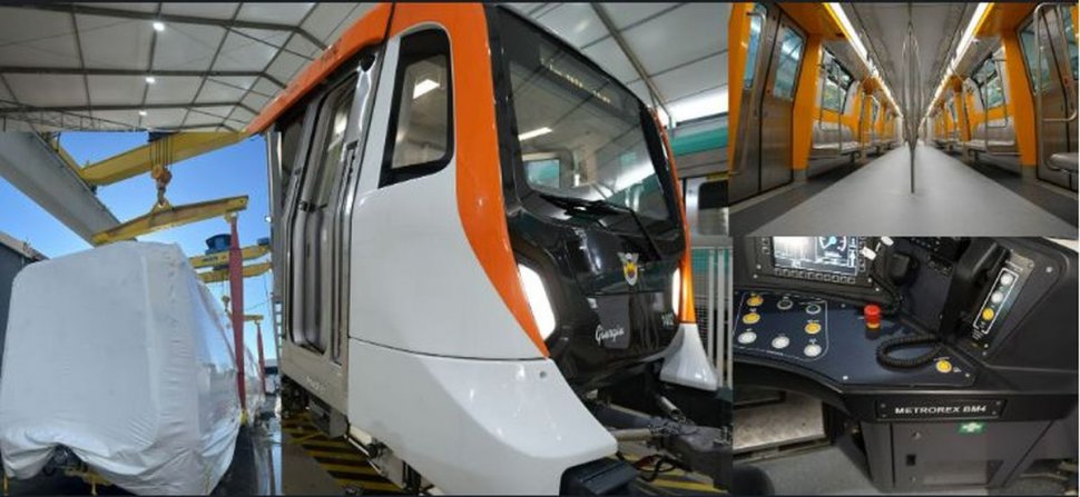 Al doilea metrou fabricat în Brazilia, ajunge în București. Imagini cu trenul Metropolis care va circula pe Magistrala 5