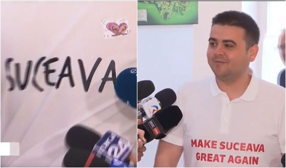Ironii PSD la adresa PNL: tricou cu un fluture care zboară și mesajul „Make Suceava Great Again"