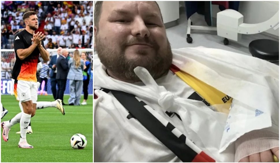 "M-am trezit cântând imnul pe o targă". Un fan german a ajuns la spital după un şut puternic dat de Füllkrug, la încălzire, înaintea meciului Germania - Scoţia, de la Euro 2024