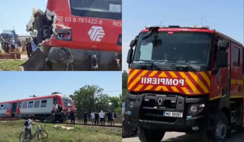 Un tren în care se aflau zeci de călători a lovit un camion încărcat cu piatră, la Tuzla