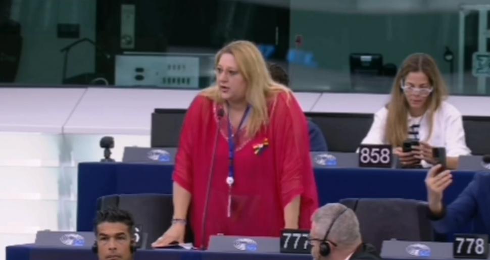 diana sosoaca sustine un discurs in parlamentul european