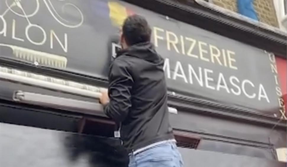 proprietar frizerie uk vopseste tricolorul proteste anti migranti