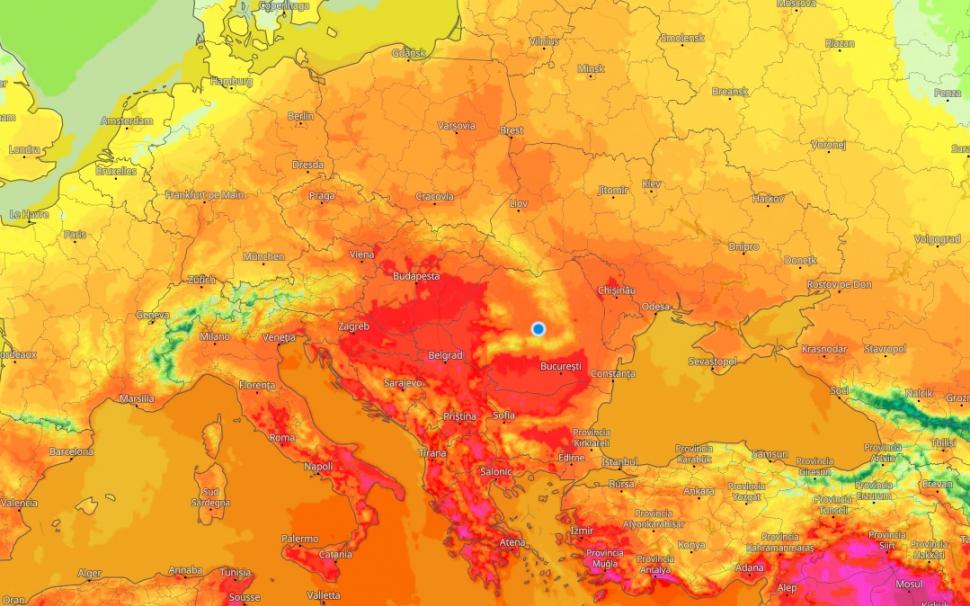 HARTĂ. Cod roșu de temperaturi insuportabile în România. Valul de