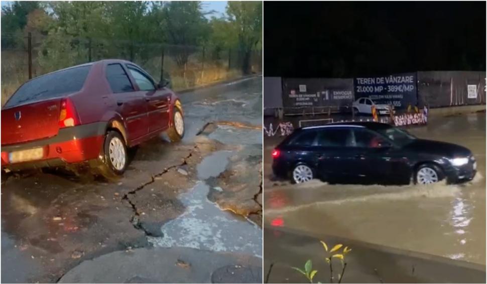 strada surpata inundatii bucuresti