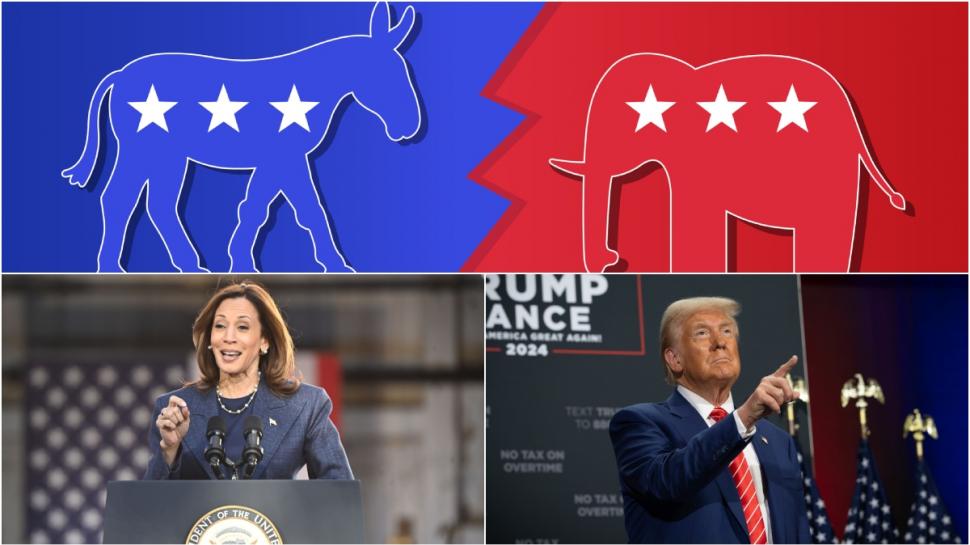 Kamala Harris Donald Trump reprezentare grafica Partidul Democrat Partidul Republican magar elefant 2