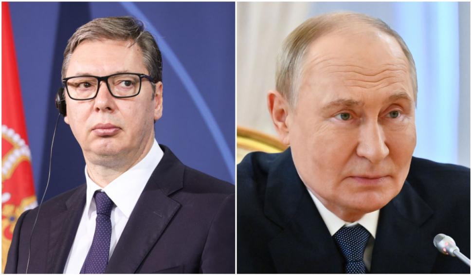 Preşedintele sârb Aleksandar Vucic şi preşedintele rus Vladimir Putin