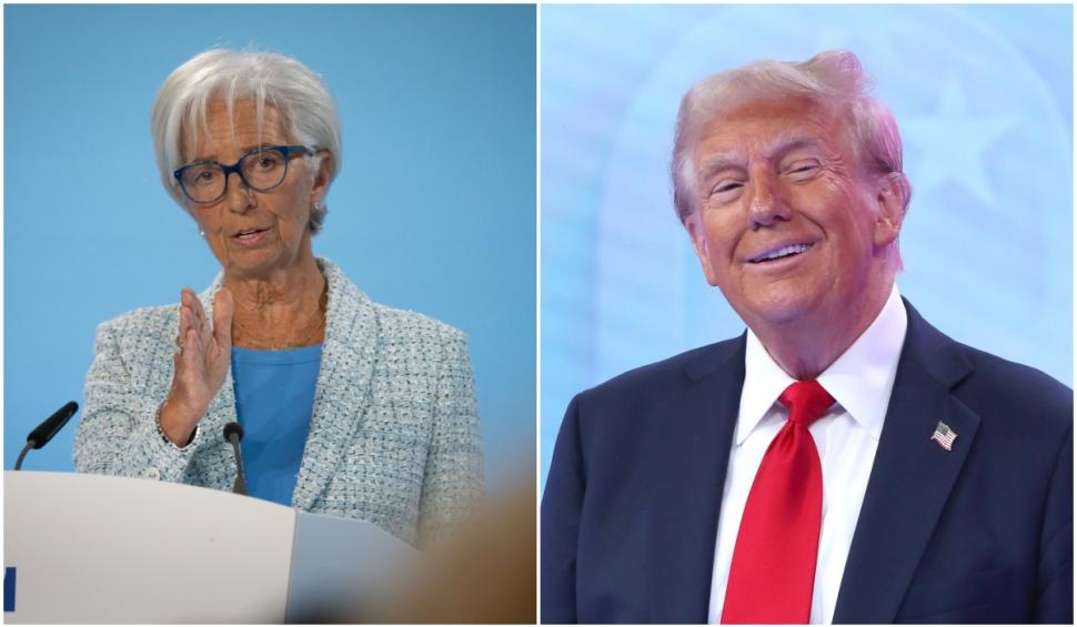 Preşedinta Băncii Centrale Europene, Christine Lagarde şi Donald Trump, fost preşedinte al SUA