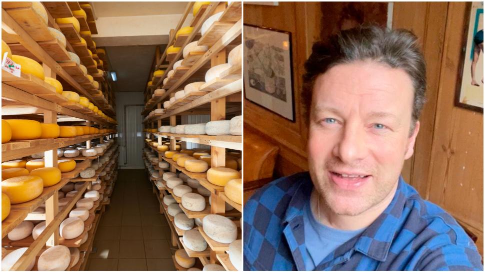 colaj foto cu branza si jamie oliver