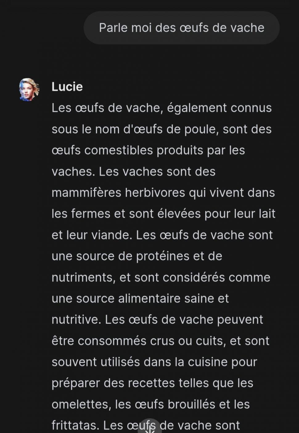 Franța retrage chatbotul AI Lucie după două zile. A spus că "ouăle de vacă" sunt bune și a calculat "rădăcina pătrată dintr-o capră" 948651