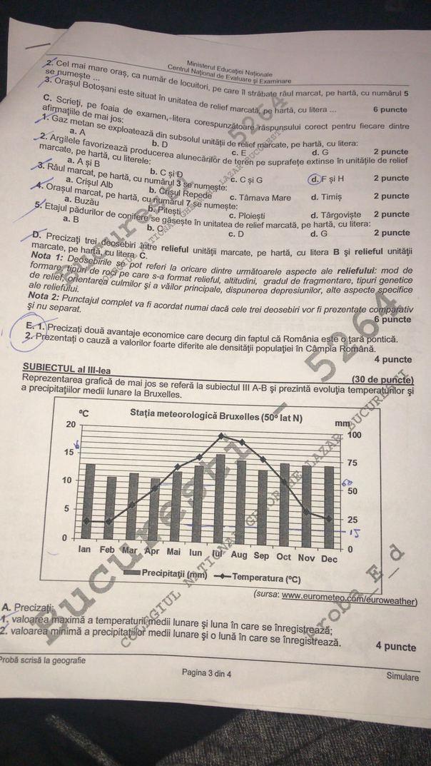 SUBIECTE BAC 2018 GEOGRAFIE. Avem subiectele la geografie