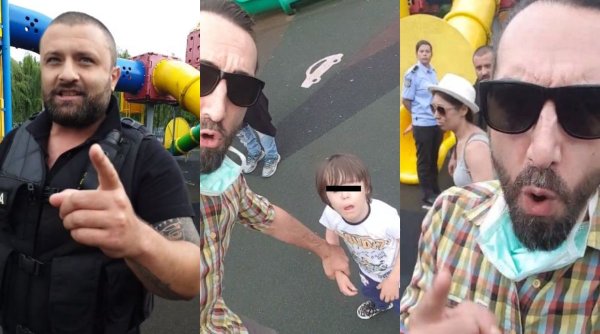 Familie cu doi copii cu sindrom Down, scandal uriaș live pe Facebook cu un polițist local într-un parc