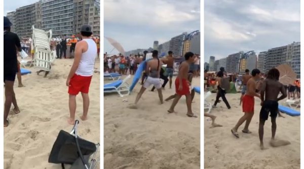 Bătaie masivă pe plajă în plină pandemie! Turiștii au aruncat cu pietre, umbrele și șezlonguri în forțele de ordine